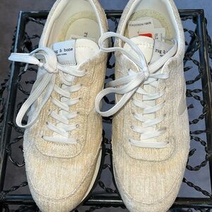 Cream & white Rag and Bone sneakers. Only worn once.